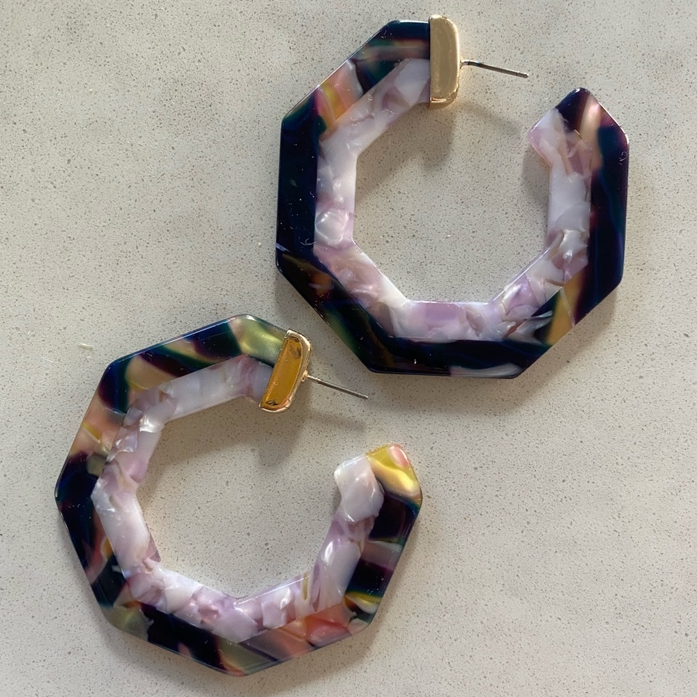 BaubleBar tortoise shell multicolored earrings - like new!